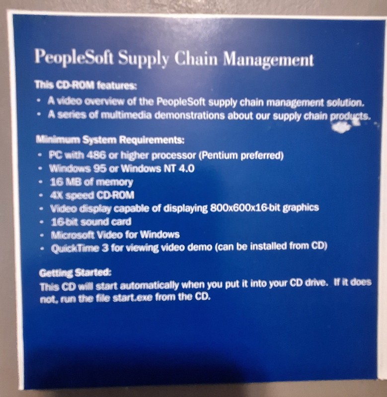 Vintage PeopleSoft Marketing Demo CD 1998 RARE gallery