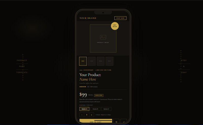 Professional Product Landing Page Template | Animated | Dark Luxury Design. gallery