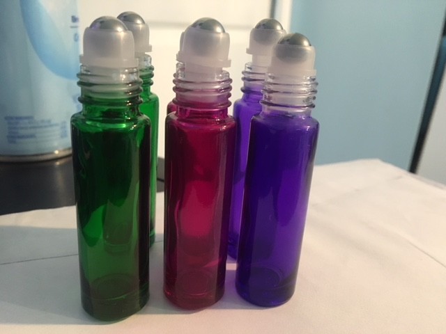 6 colored Stainless Steel Metal Roll on Glass Bottles Roller Ball 10ml gallery