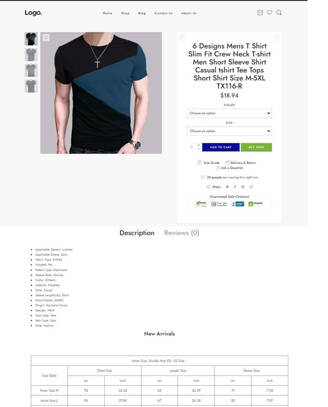 Dropshipping Website E-commerce Affiliate, Free Hosting+ Products, T-Shirts gallery