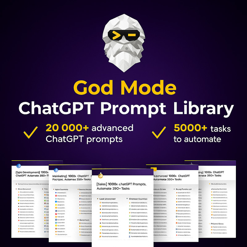ChatGPT Prompt Library ✅ +20,000 AI Prompts ✅ Lifetime Access ✅ Automate +5,000