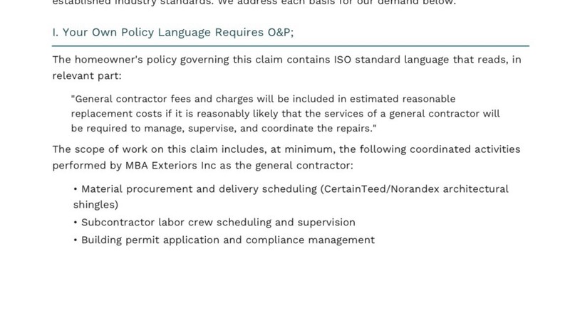 Contractor Form To Demand overhead And profit From insurance