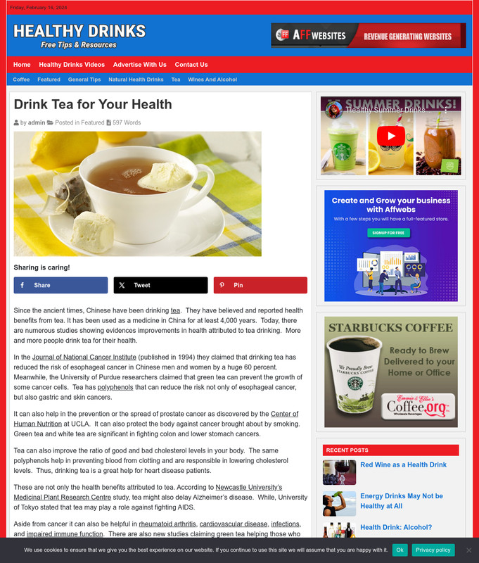 HEALTHY DRINKS Website Business For Sale - Work From Home Business Opportunity gallery