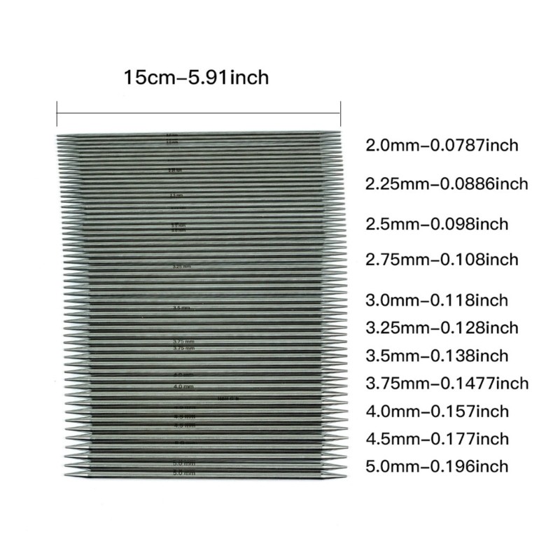 2.0mm-6.0mm Double Pointed Stainless Steel Knitting Needle for Knitting Weaving gallery