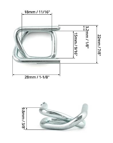 200 Pack Metal Wire Buckles 1/2 inch for Polypropylene Strapping Silver QWORK gallery