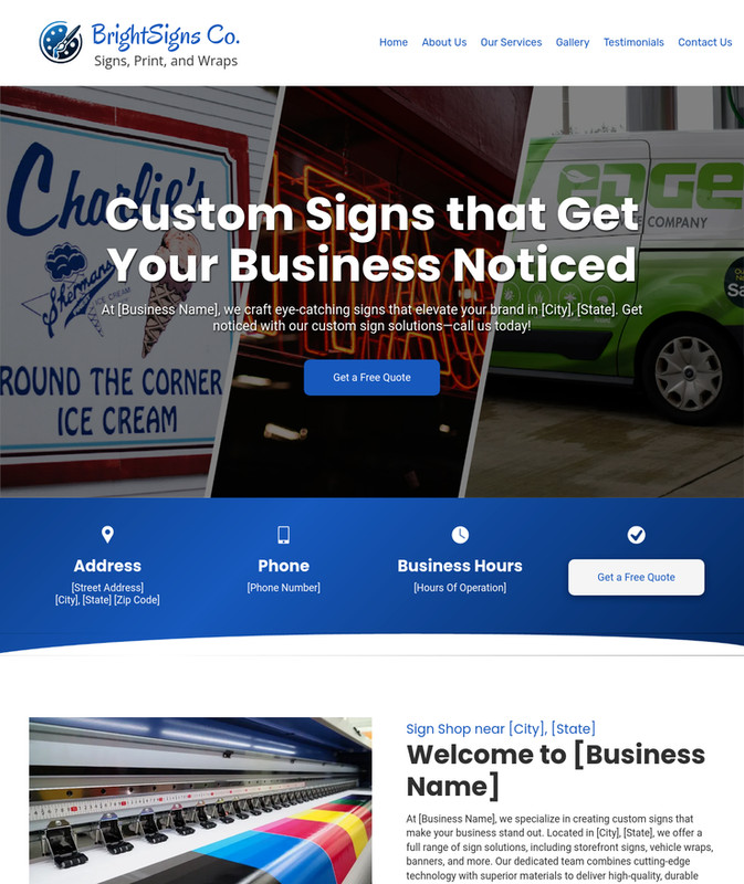 Sign Shop Customized Business Website *SEE FULL DESCRIPTION*
