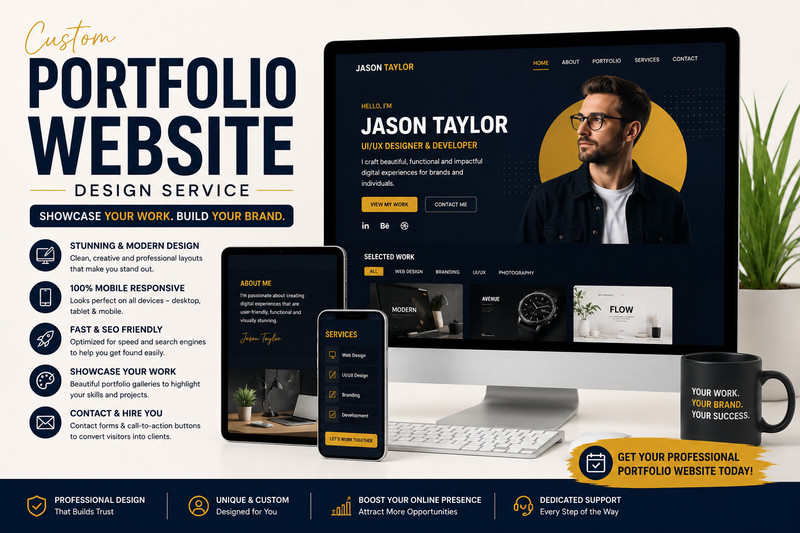 Custom Portfolio Website Design | Personal Brand Freelancer Website Service gallery