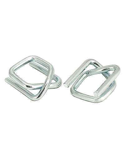 200 Pack Metal Wire Buckles 1/2 inch for Polypropylene Strapping Silver QWORK gallery