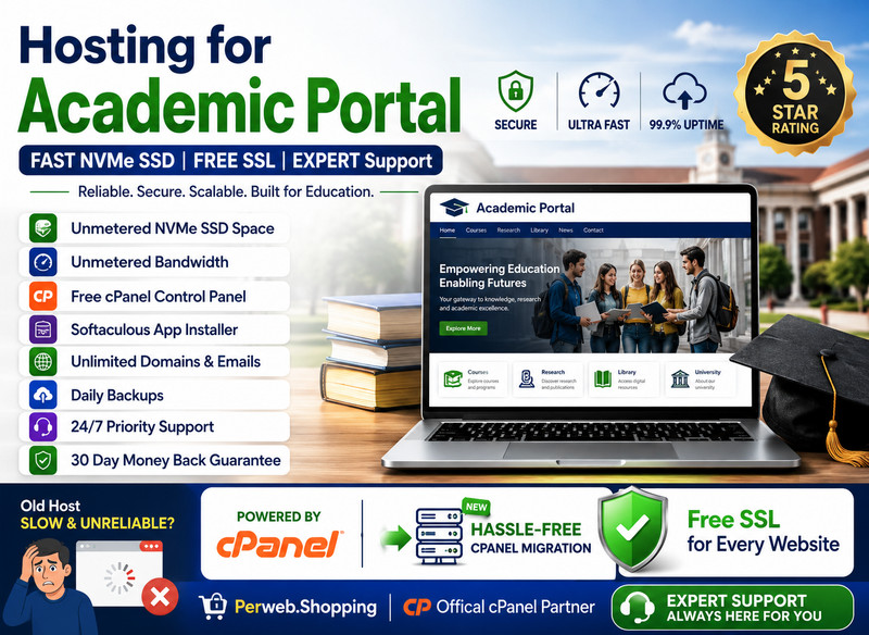 Hosting for Academic Portal – 🎓 Fast, Secure, Unlimited SSD | Only $14.99/Year!