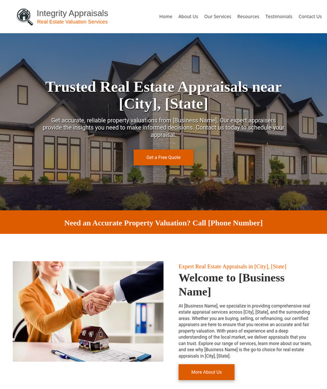 Real Estate Appraisals Customized Business Website *SEE FULL DESCRIPTION*