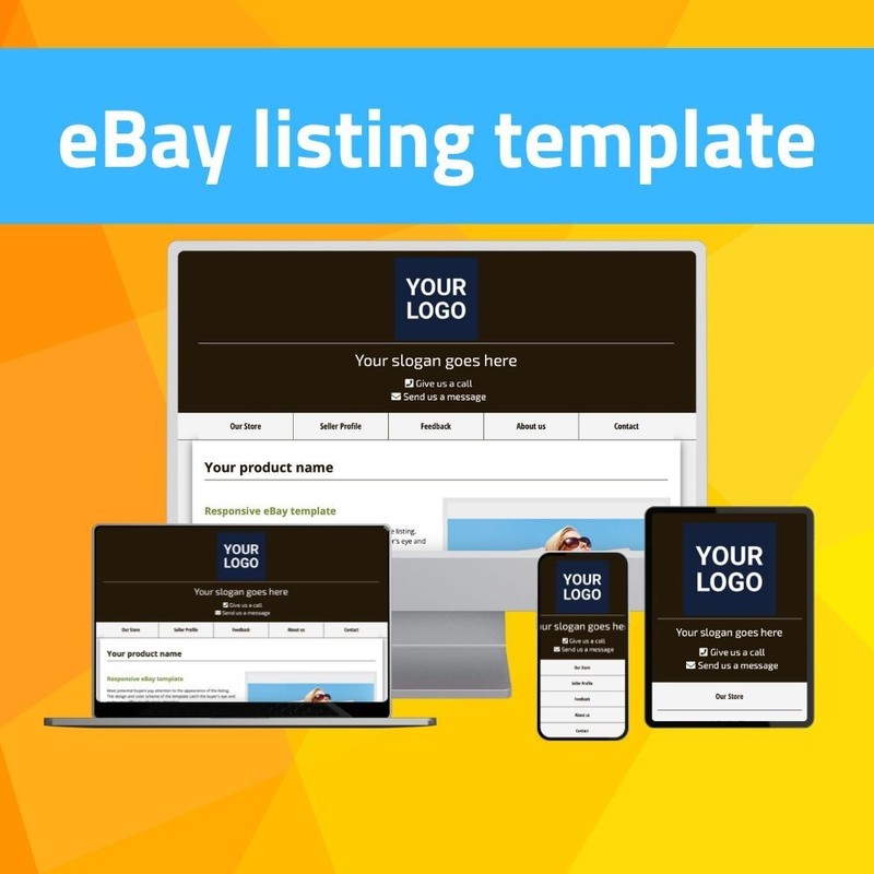 eBay Template – Responsive modern – brown – Mobile Optimized + Editor