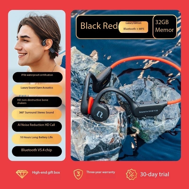 SHEYIN X7 bone conduction Bluetooth headphones, waterproof and sweatproof