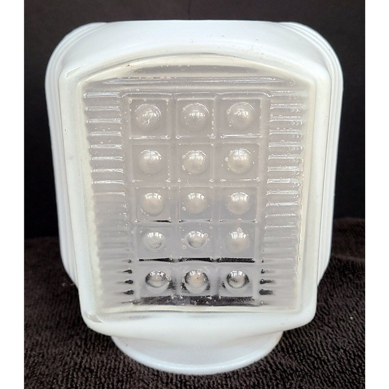 VTG Art Deco Glass Ceiling Light Globe Shade 5.5″ White Milk Beaded MCM