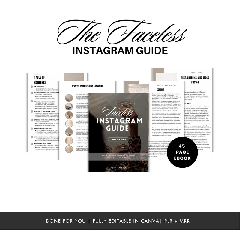 Faceless Digital Marketing Bundle with PLR & MRR | 8 Editable Canva Templates | gallery