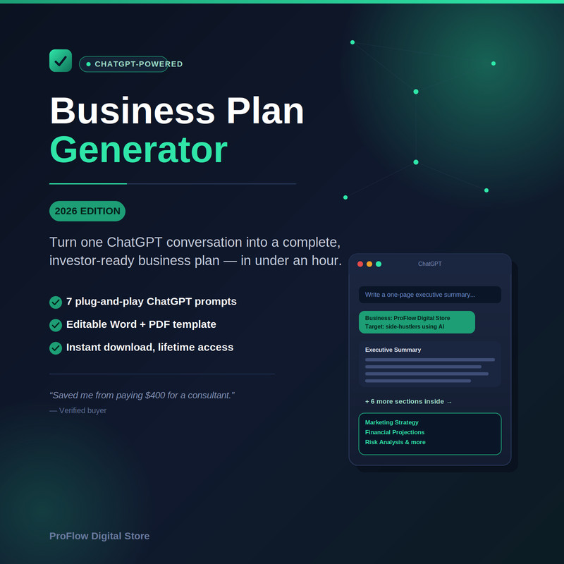 ChatGPT Business Plan Generator 2026 | AI Startup Plan + Marketing Strategy