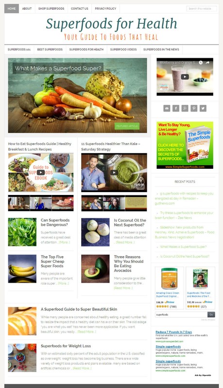 * SUPERFOODS * health blog niche website business for sale AUTOMATIC CONTENT! gallery