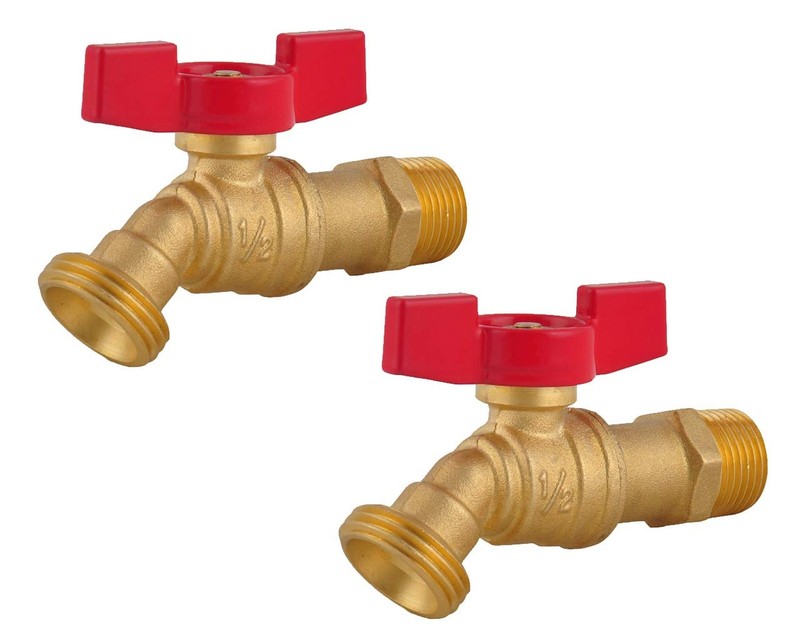 LD Valve - Male Hose Bibb 1/2" MIP X 3/4" MHT For Garden Watering,1/4 Turn Sh...