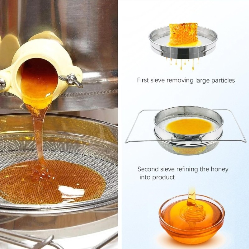 Grade Rustproof Double Mesh Honeys Strainer Beekeeping Tool Stainless Steel gallery