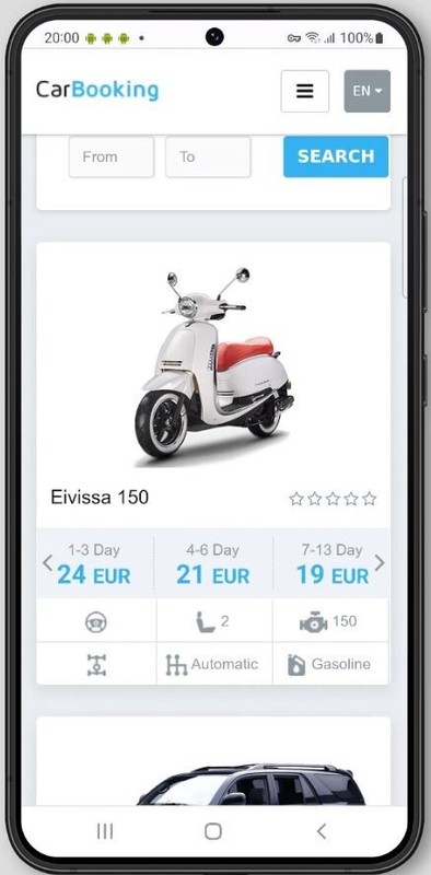 Car booking site with admin panel gallery