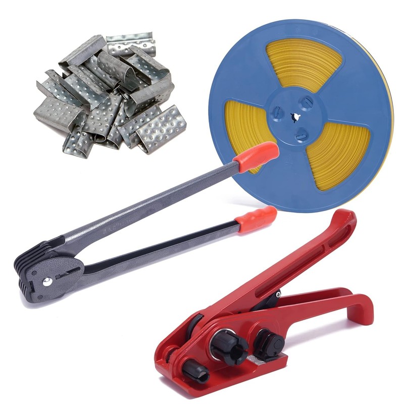 All-in-One Poly Strapping Kit 1/2" x 3200' Banding Tensioner Sealer 100 Seals
