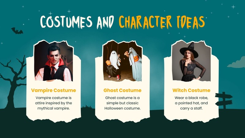 Website Landing Pages- Green and Orange Illustrated Halloween Party Presentation gallery