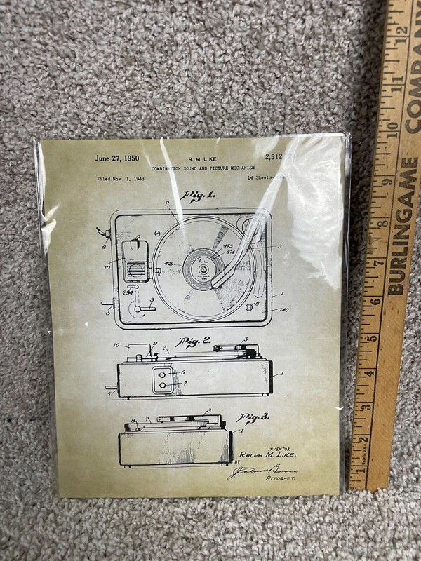 Ralph M Like Combination Sound & Picture Mechanism 14 Sheets Patent Art Prints gallery