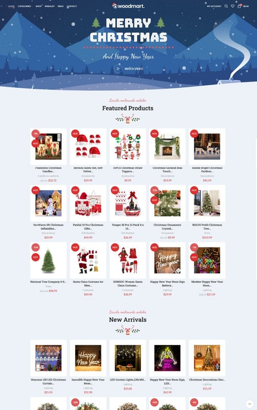 Christmas & New Year Holiday Shop Website, Affiliate / Drop Shipping/ eCommerce