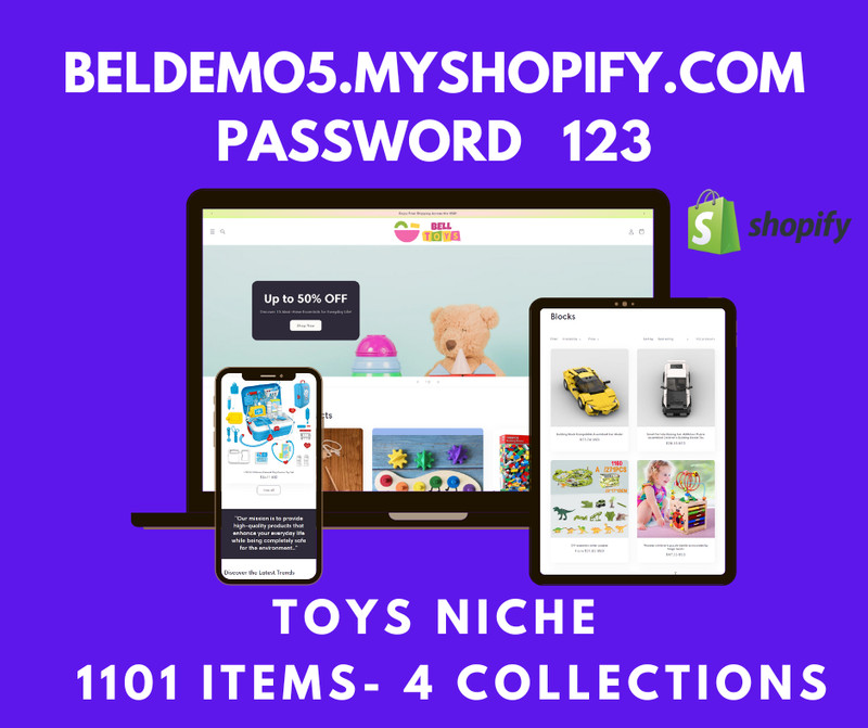 READY-MADE DROPSHIPPING Shopify Store – 1101 Products – Toys niche