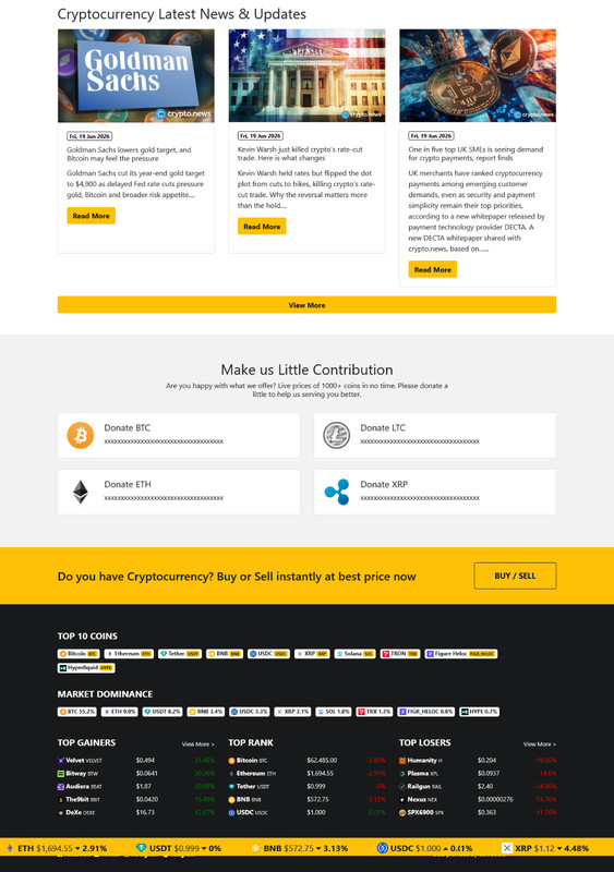 MarketCoin - PHP Crypto Market Tracker | 17,000+ Coins | 1,200+ Exchanges gallery