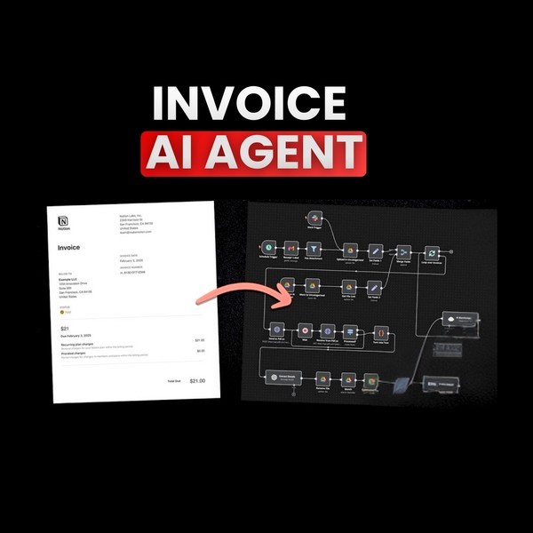 Invoice AI Agent That Handles AI Automation Workflows for n8n | JSON Templates