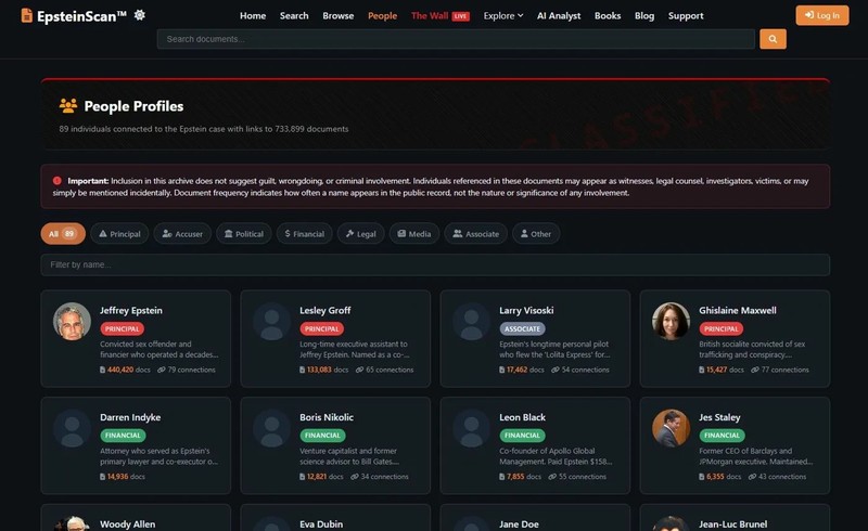 For Sale: EpsteinScan.org - 1.4M Document Search Engine Website | 441K+ Visitors gallery