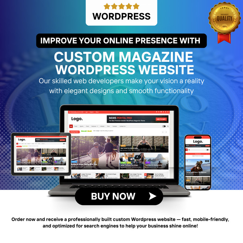 Custom Magazine WordPress Website – Professional and Responsive Web Design