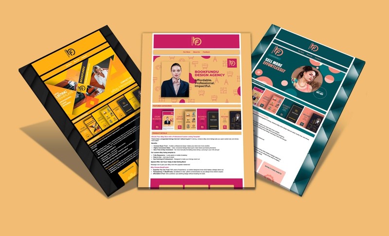 Custom eBay Template for Skincare & Cosmetic Listings – Modern Design - 2025 gallery