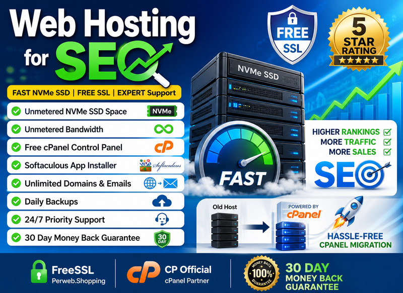Web Hosting for SEO – 📈 Unlimited SSD, Free SSL, Email | Boost Rank | $14.99/Yr