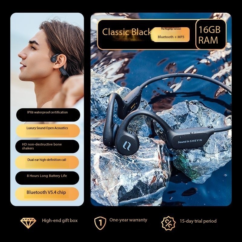 SHEYIN X7 bone conduction Bluetooth headphones, waterproof and sweatproof gallery