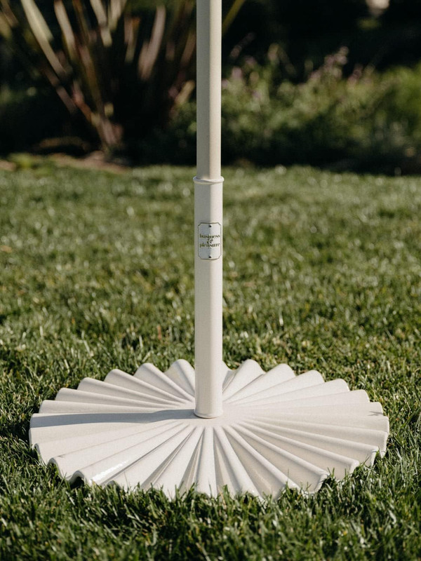 the Clamshell Base - Outdoor Patio Umbrella Base - Antique White, 55Lbs gallery