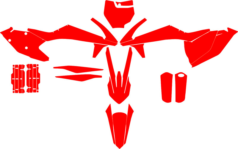 KTM SX SXF 125 250 350 450 / 2016 2017 2018 vector template a escala real 1:1