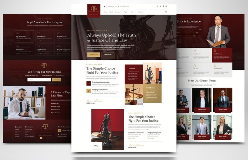 Lawyers, Law, Attorney, Justice & Tax Website Professional Responsive Website gallery