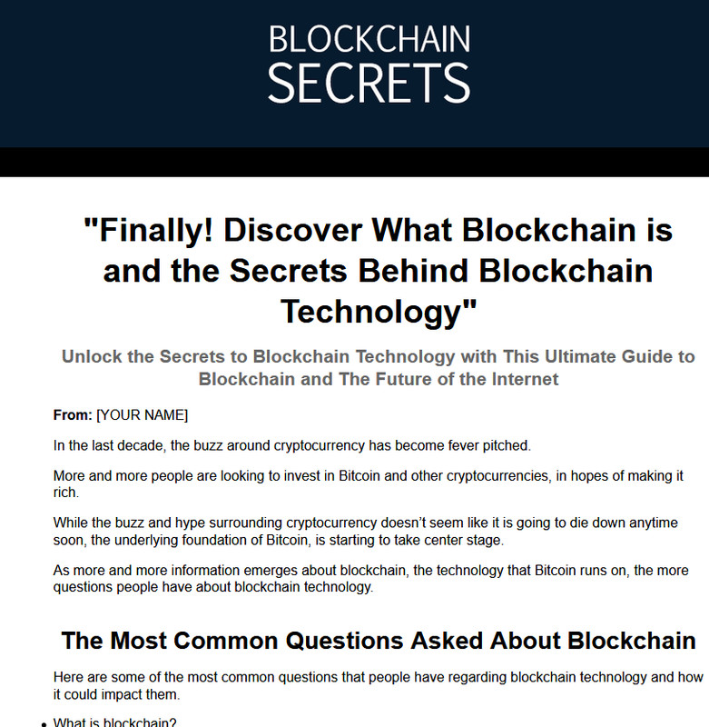 Blockchain Secrets Website For Sale