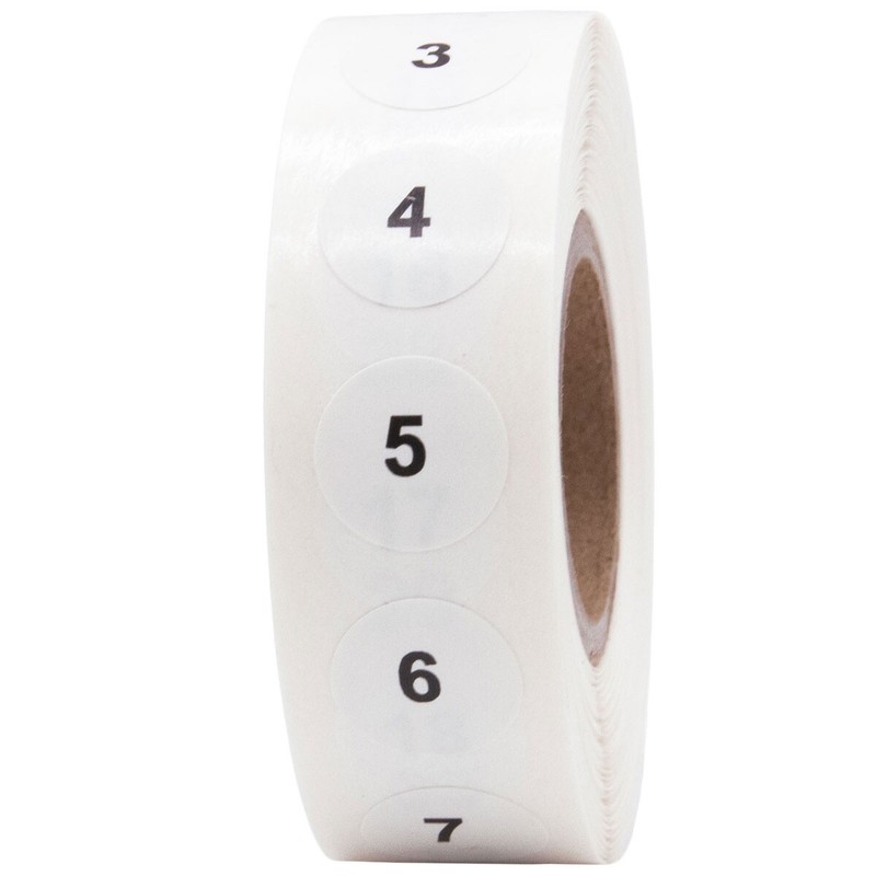 Consecutive Numbers 1-1000 Labels | .5″ Round | 1000 Pack