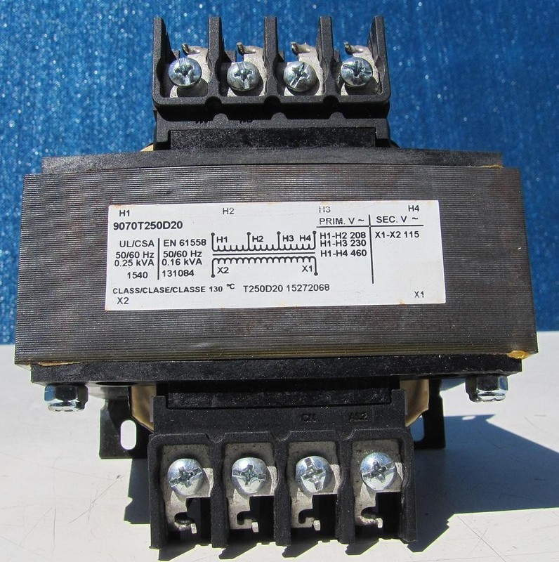 Square D 250 VA Control Transformer 208-230/460V Primary 115V Secondary .25 KVA
