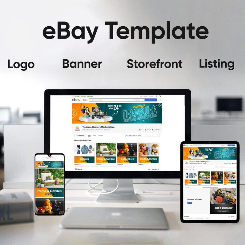 Custom 2026 eBay HTML listing ads template design modification. gallery