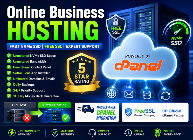Online Business Hosting - 💼Super Lightning Fast | Unlimited SSD SSL | $14.99/Yr