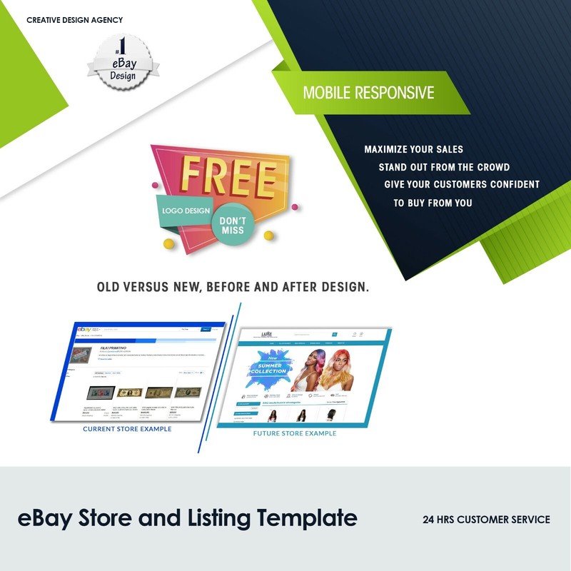 eBay store Listing Template design, Emerald theme Purple FREE LOGO,BANNER DESIGN gallery
