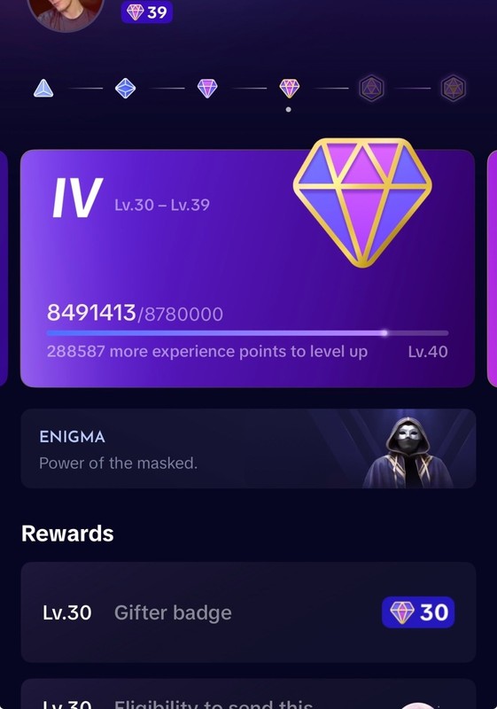 TikTok Gifter Level 39 For Sale. 288587 to get to level 40.
