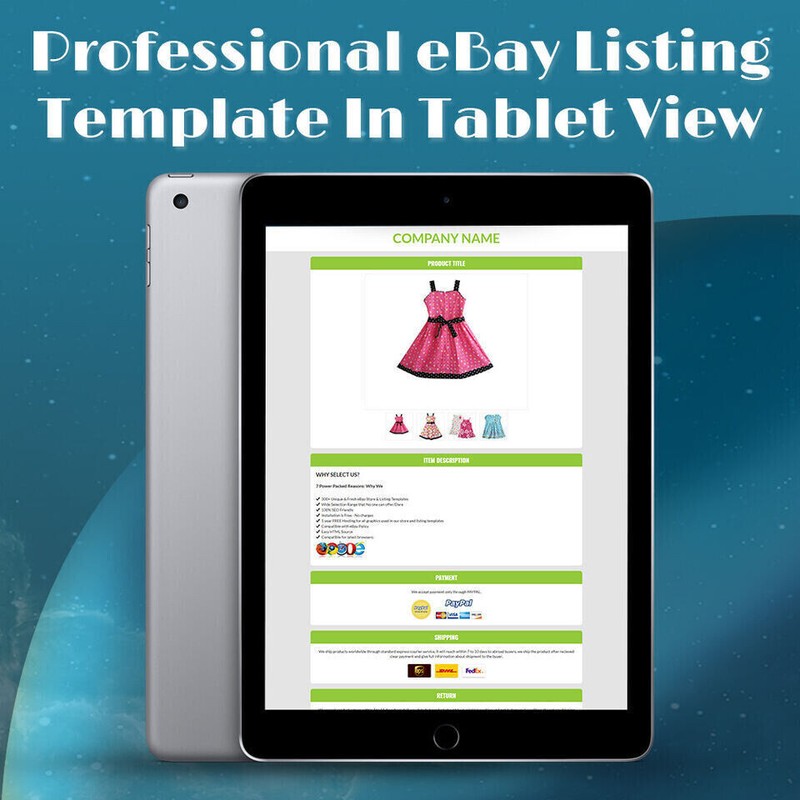 Ebay Listing Template HTML Professional Mobile Responsive Design 2019 Universal gallery