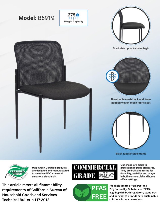Boss Office Products Mesh Guest Chair in Black (B6919) gallery