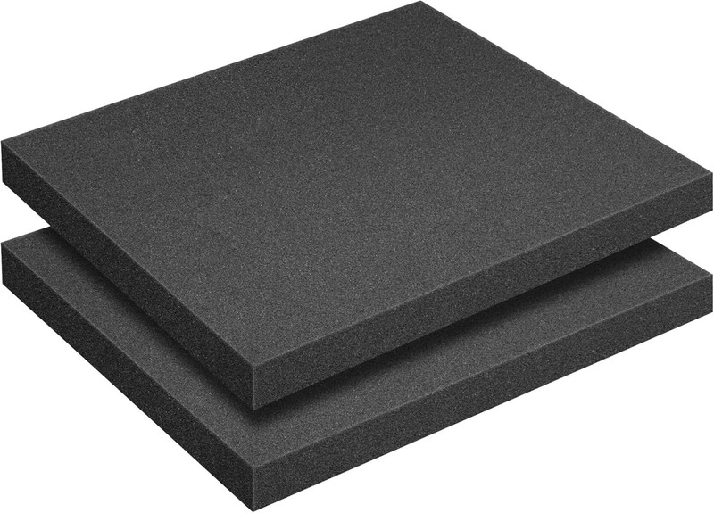 2 Pcs Polyurethane Foam Sheets 16x12x1.5 Inch Cuttable Case Insert Padding Black