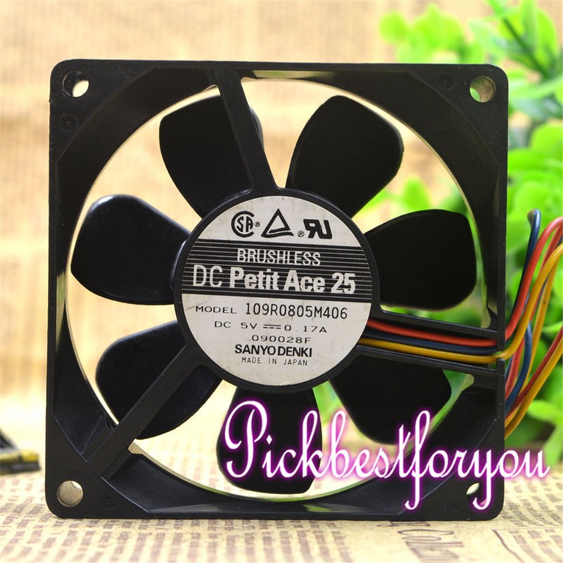 SANYO 109R0805M406 Inverter cooling fan DC5V 0.17A 80*80*25mm 3pin #MH17 QL