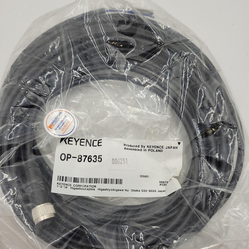 KEYENCE OP-87635 Connector Cable M12 Straight 10 meters *NEW in OEM packaging*
